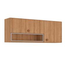 Armário Aéreo Marti 2 Portas Mel e Fendi 120 cm