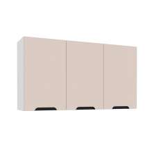 Armário Aéreo Meena 3 Portas Creme e Branco