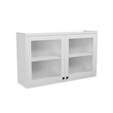 Armário Aéreo com Vidro Évora 2 Portas Branco Ártico