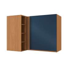 Armário Aéreo de Canto Valence 1 Porta Canela e Azul