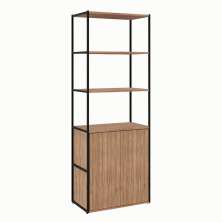 Armário de Escritório Shelf 2 PT Ameixa e Preto 173 cm