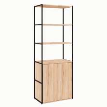 Armário de Escritório Shelf 2 PT Calvi e Preto 173 cm