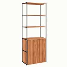 Armário de Escritório Shelf 2 PT Nogal Sevilha e Preto 173 cm