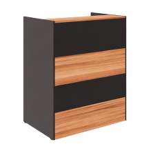 Balcão Recepção Nogal Sevilha e Preto 90 cm
