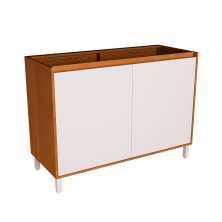 Balcão de Cozinha Denver sem Tampo 2 Portas Freijó e Branco 120 cm