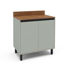 Balcão de Cozinha Koya com Tampo 2 Portas Verde Oliva