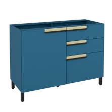 Balcão de Cozinha Manhattan 1 Porta 2 Gavetas Azul Orion