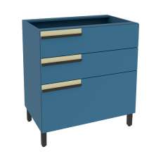 Balcão de Cozinha Manhattan 3 Gavetas Azul Orion