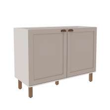 Balcão de Cozinha sem Tampo Iluminata 2 Portas Branco e Fendi 120 cm