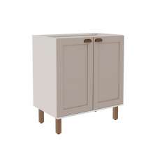Balcão de Cozinha sem Tampo Iluminata 2 Portas Branco e Fendi 80 cm