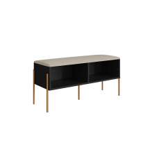 Banco Sapateira Oslo Preto e Dourado