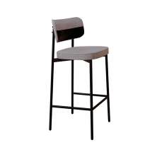 Banqueta Alloa com Detalhe Preto e Cinza Claro