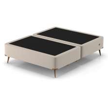 Base para Cama Box King com Entrada USB Night (45x193x203 cm) Suede Bege