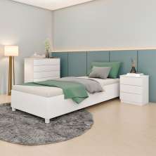 Base para Cama Box Solteiro Mônaco Neve