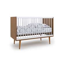 Berço Encanto Nogal e Branco 66 cm