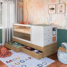 Berço Multifuncional Cristal 5 GV Aveiro e Branco