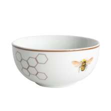 Bowl Pequenos Voadores Abelha Branco e Dourado