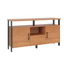 Buffet Amal 100% MDF 2 Portas 1 Gaveta Freijó e Preto