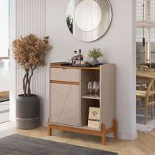 Buffet Bari 1 PT 1 GV Off White e Cedro