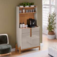 Buffet Cantinho do Café Lizz 2 PT 2 GV Off White e Cedro