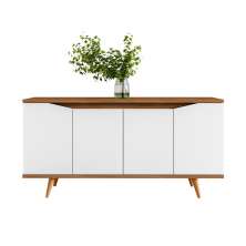 Buffet Grace 4 Portas Branco e Cedro