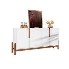 Buffet Lizz 4 PT  Branco e Cedro 170 cm