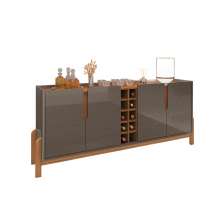 Buffet Lizz 4 PT Cinza e Cedro 190 cm
