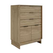 Cômoda Bergen 2 Portas 3 Gavetas Noce