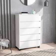 Cômoda Coimbra 5 Gavetas Branca 128 cm