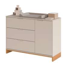 Cômoda Cubo 1 Porta 3 Gavetas Areia