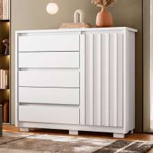 Cômoda Duetto 1 Porta 5 Gavetas Branca