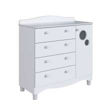 Cômoda Infantil Encanto 4 GV 1 PT Branca