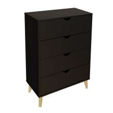 Cômoda Ipanema 4 Gavetas Preta 76 cm