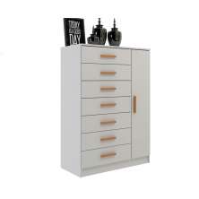 Cômoda New Mônaco 1 Porta 7 Gavetas Branca