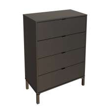 Cômoda Queens 4 Gavetas Preta 76 cm