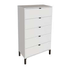 Cômoda Queens 5 Gavetas Branca 76 cm
