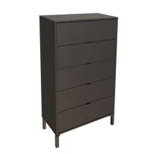 Cômoda Queens 5 Gavetas Preta 76 cm