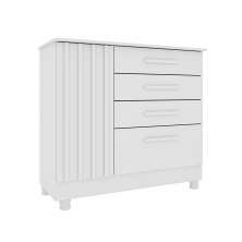 Cômoda Ravello com Pés 1 Porta 4 Gavetas Neve