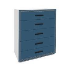 Cômoda Valência 5 Gavetas Azul e Branca