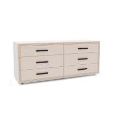 Cômoda Valência 6 Gavetas Creme e Branca