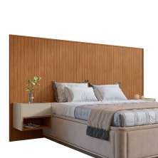 Cabeceira King com 2 Mesas de Apoio Florença 2 GV Cedro e Off White