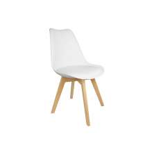 Cadeira Eames Leda Branca e Madeira