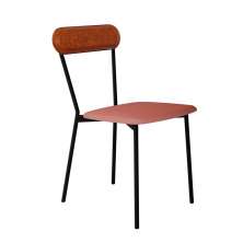 Cadeira Emília Poliéster Rosa e Caramelo com Preto