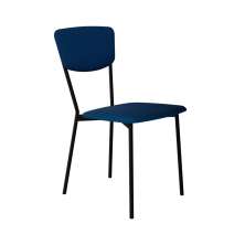 Cadeira Retrô Poliéster Azul e Preta
