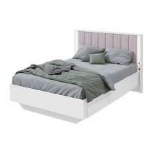 Cama Casal com USB Solaris 2 GV Revestimento Sintético Bege e Branca