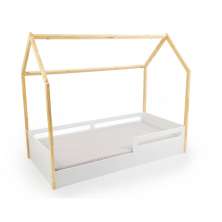 Cama Infantil Montessoriana Casinha Tivoli Branca e Nature