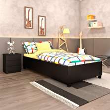 Cama Solteiro Monaco com Mesa de Cabeceira Veronna 3 GV Preto