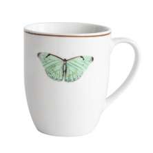 Caneca Pequenos Voadores Libélula Branca e Verde