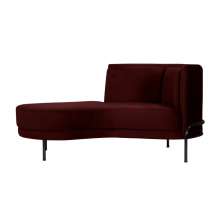 Chaise Longue Luminne Veludo Bordô e Preto