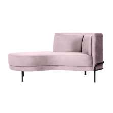 Chaise Longue Luminne Veludo Rosê e Preto